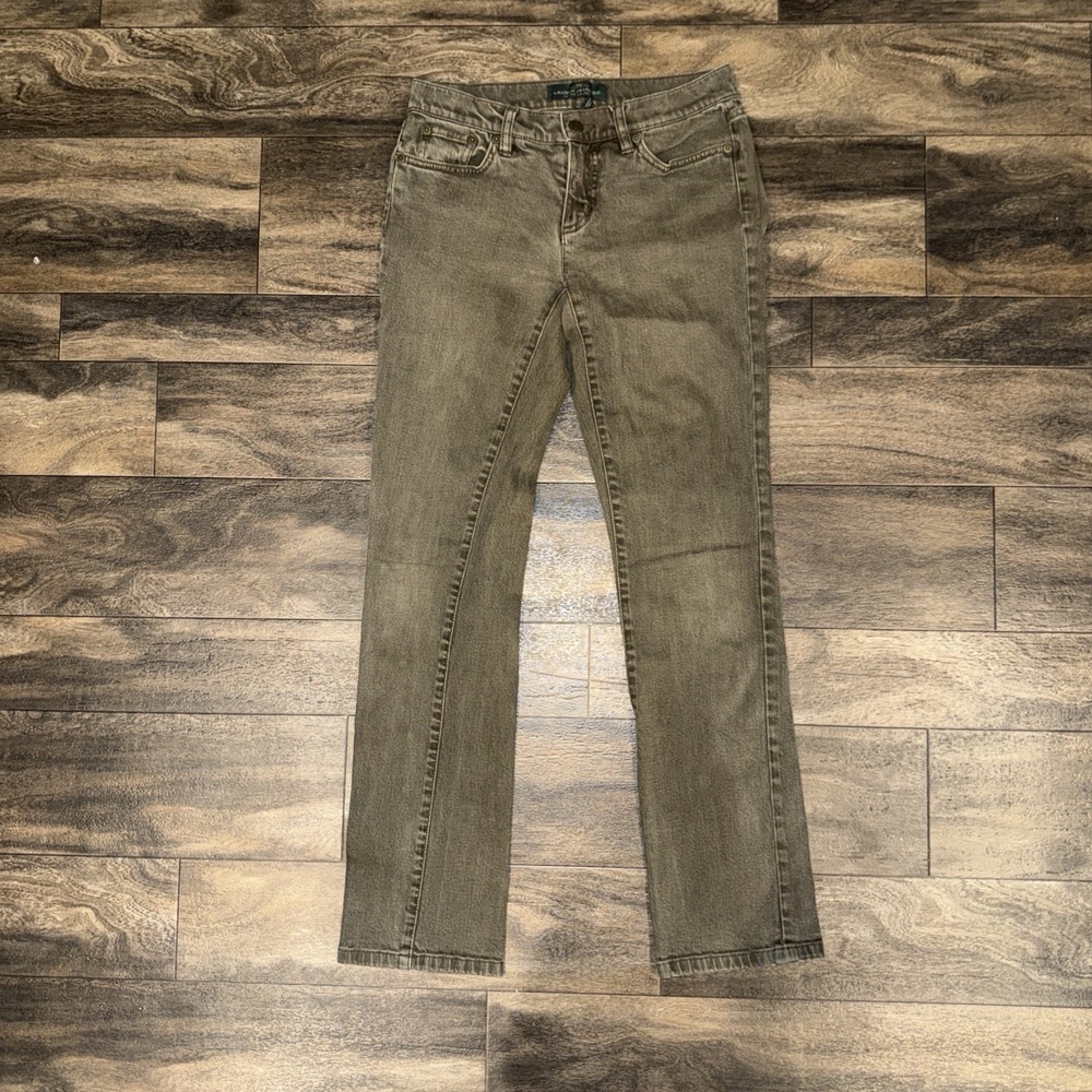 Lauren Ralph Lauren Co Modern Straight Leg Women's 2 Denim Jeans Olive Green